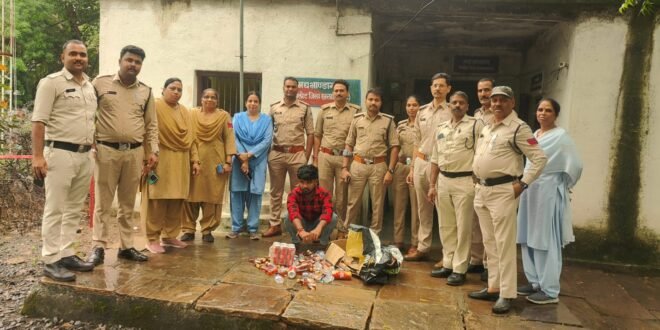 अवैध मदिरा के विरुद्ध आबकारी विभाग की कार्रवाई10 हजार 580 रुपए की मदिरा जब्त-05 एम.डी. ड्रग्स तस्कर गिरफ्तार 100 ग्राम एम.डी. ड्रग्स एवं ईको कार जब्त-खेत के मकान से चोरी 07 बोरी सोयाबीन 03 दिन में बरामद 02 आरोपी गिरफ्तार-अखिल भारतीय ऑनलाइन क्रीड़ा ज्ञान परीक्षा 6 सितम्बर रविवार को आयोजित होगी